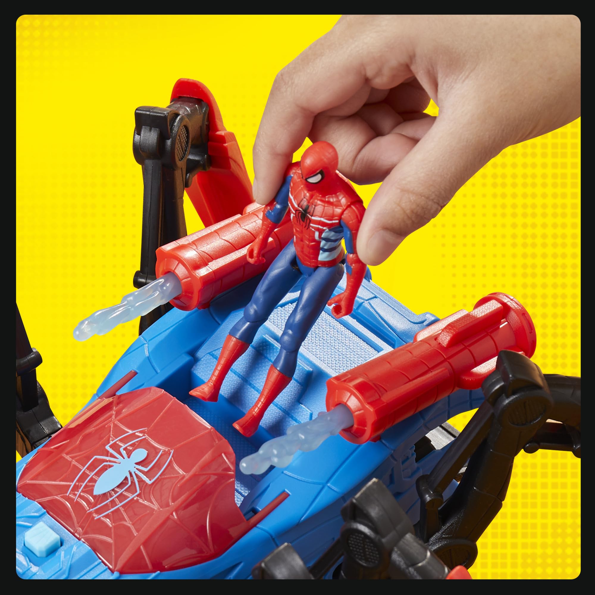 Front pincers open to capture villains in pretend rescue