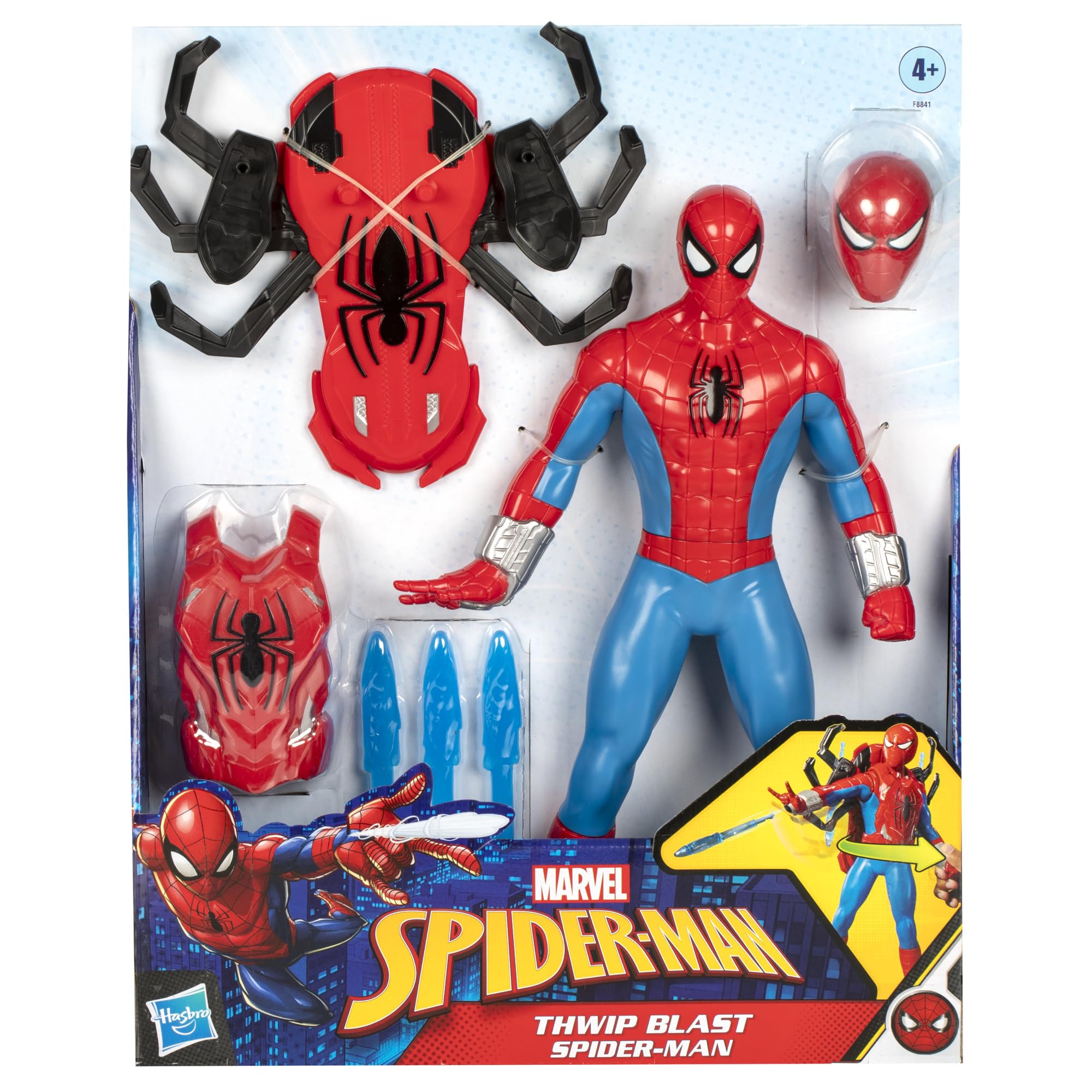 Marvel Spider-Man front view showcases classic red-and-blue suit design.