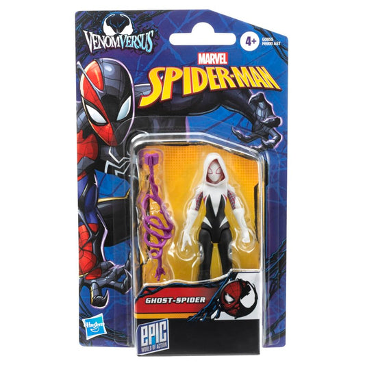 Marvel Spider-Man Ghost-Spider figure in dynamic pose for storytelling play.