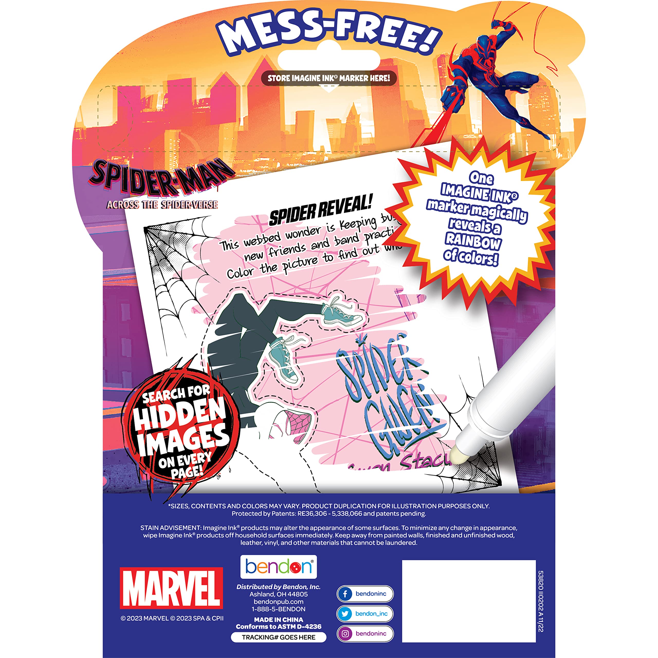 Marvel Spider-Man Imagine Ink marker provides non-toxic, invisible-on-surfaces coloring magic