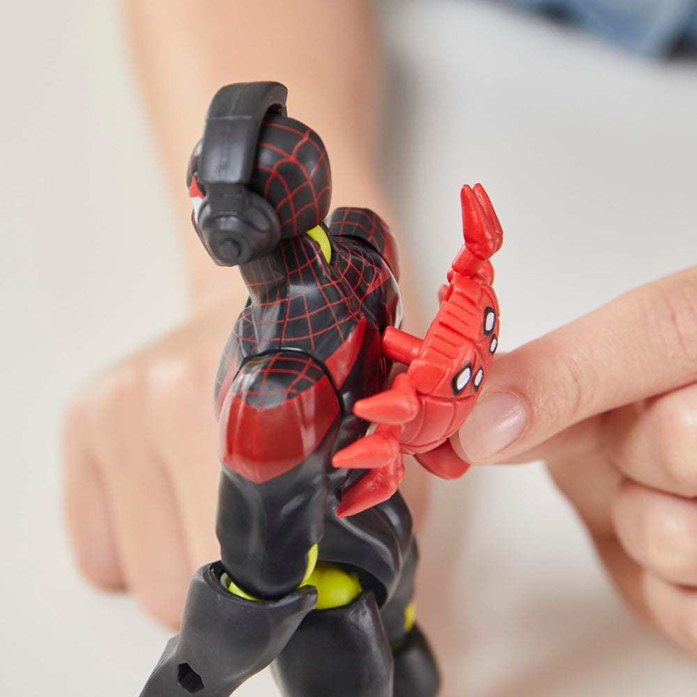 Marvel Spider-Man Miles Morales figure closeup emphasizes detailed sculpt and poseability.