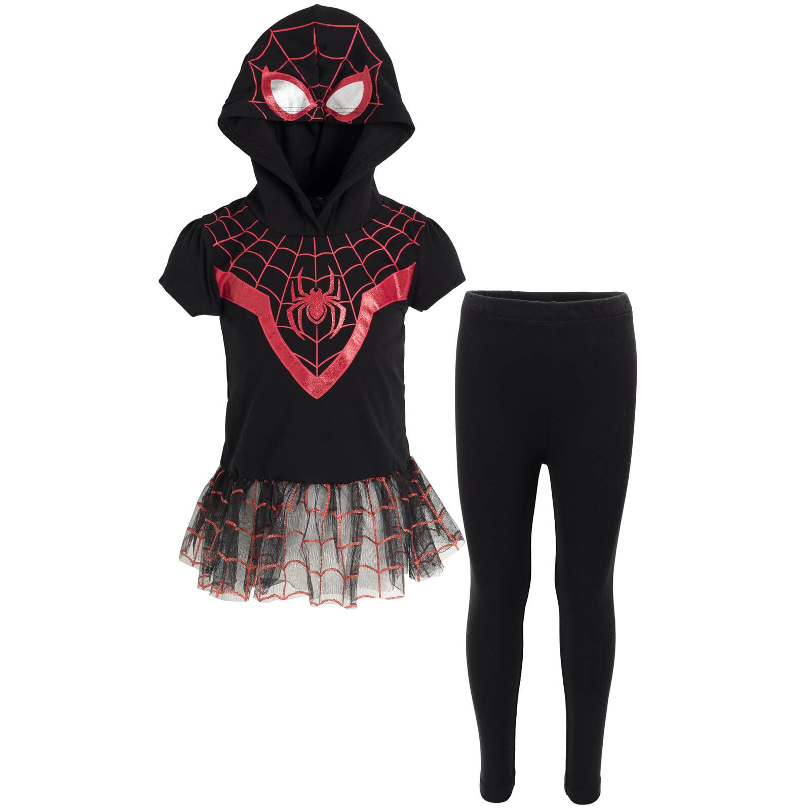 Marvel Spider-Man Miles Morales toddler girls tee dress leggings graphic set with vibrant print for everyday play