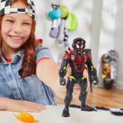 Marvel Spider-Man MixMashers parts closeup emphasizes interchangeable pieces for endless mashups.