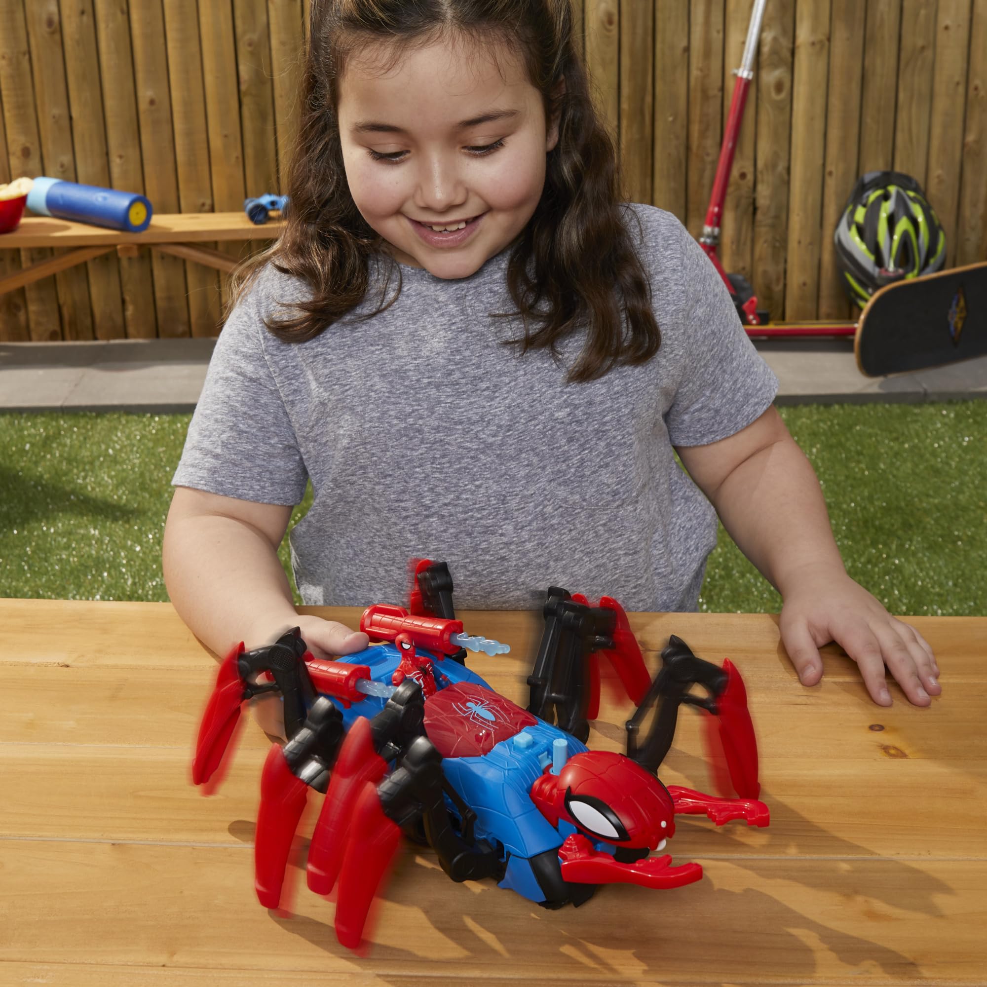 Eight spider legs animate when the car is pushed