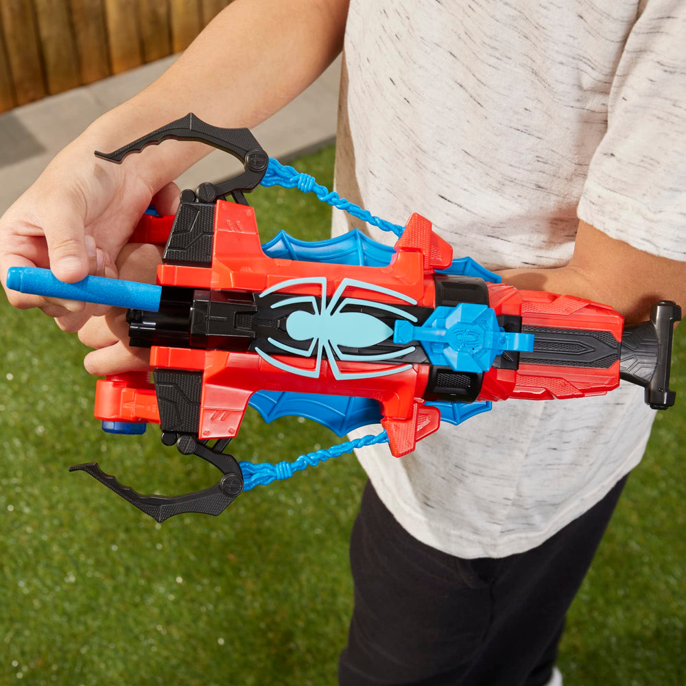 Close-up of Marvel Spider-Man design on the Spider Strike N Splash Blaster.