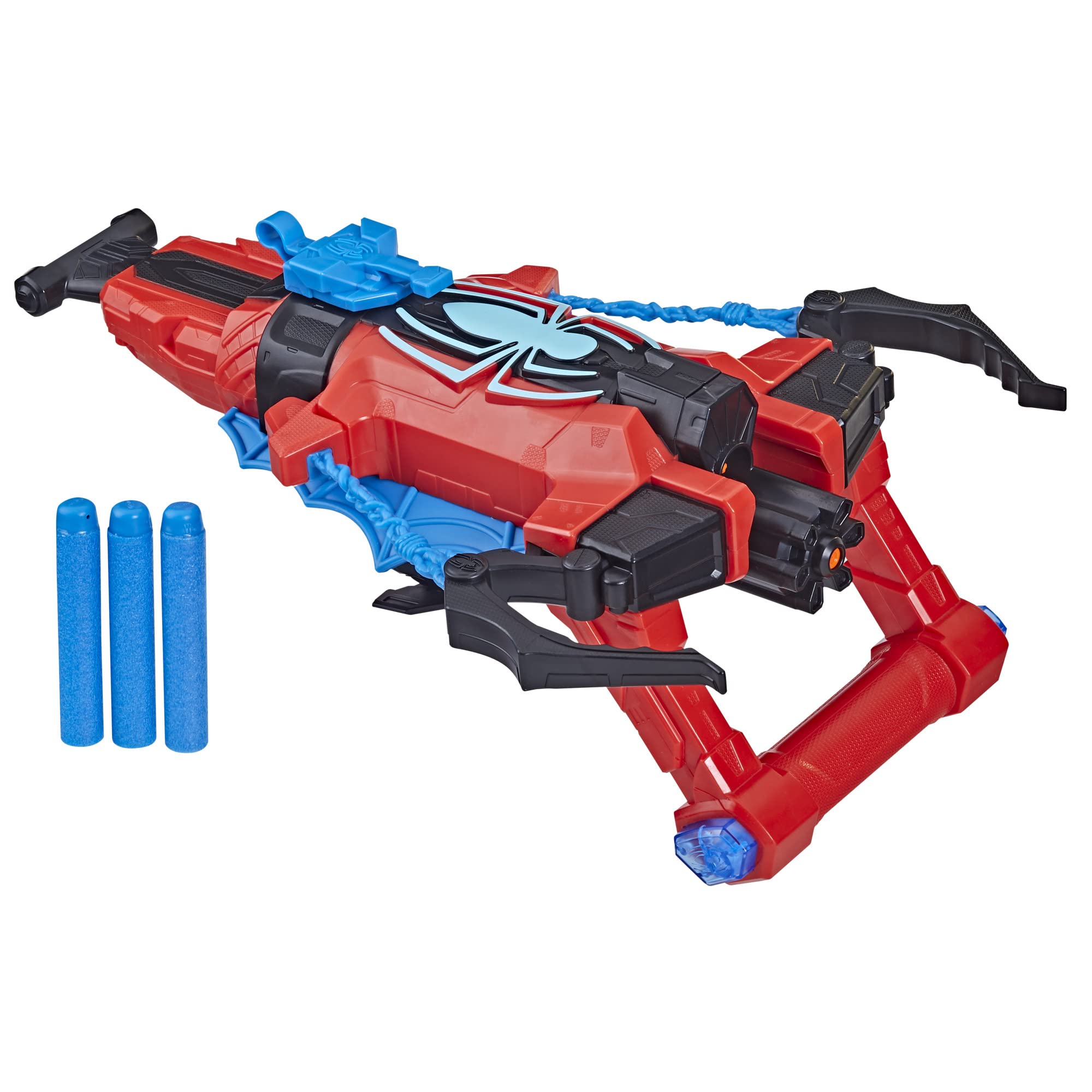 Marvel Spider-Man Spider Strike N Splash Blaster darts ready for action.