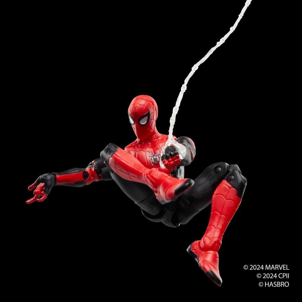 Marvel Spider-Man upgraded-suit figure window-box packaging showcases collectible presentation.
