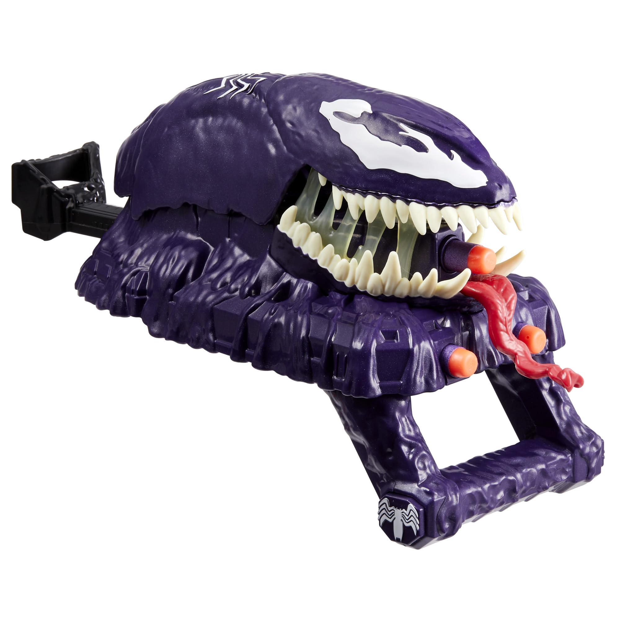 Marvel Spider-Man VenomVersus ambidextrous button design fits either hand.