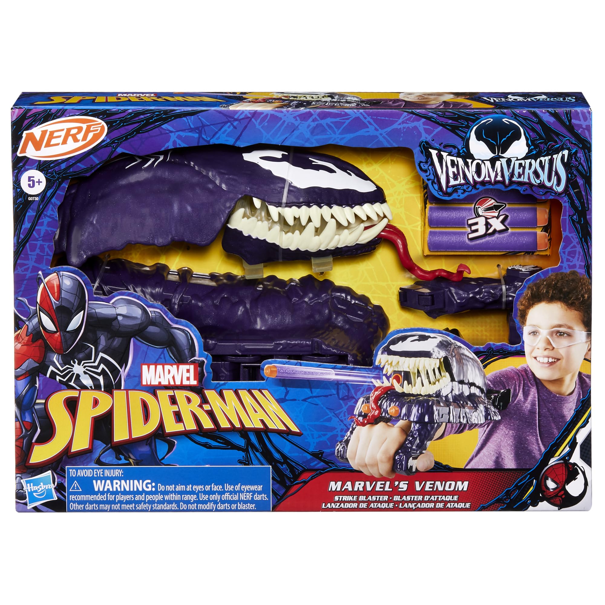 Marvel Spider-Man VenomVersus mouth open detail for dramatic action.