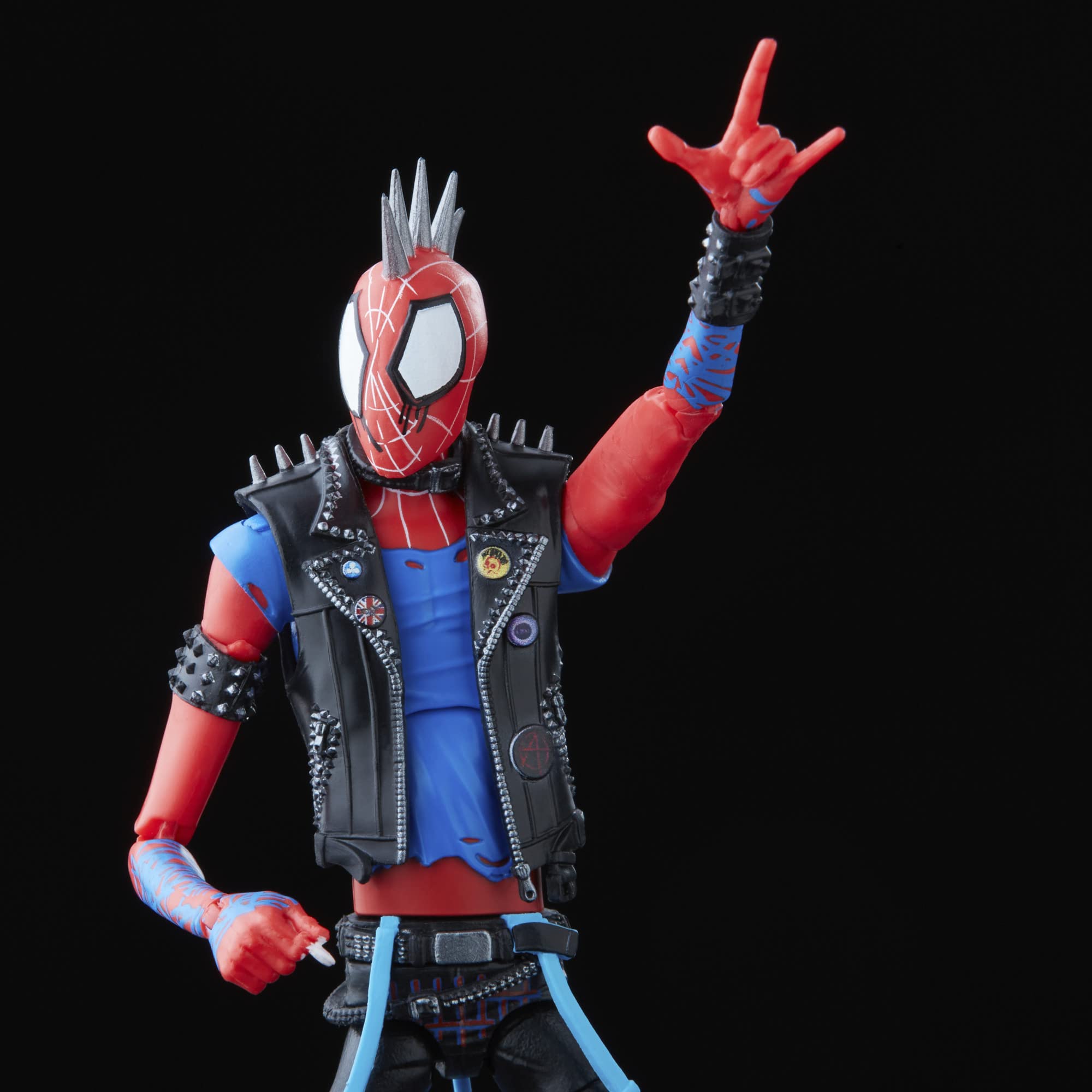 Marvel Spider-Punk six-inch articulation pose highlights posable joints for dynamic display