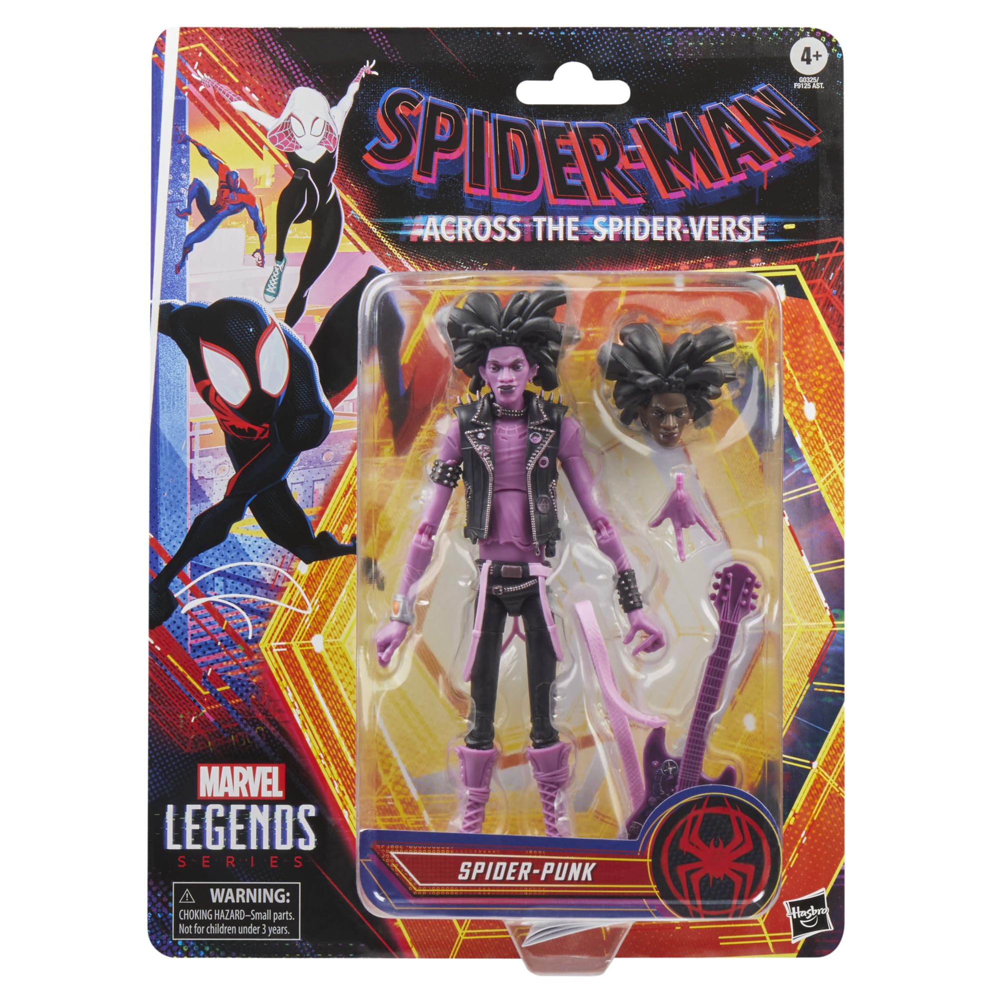 Marvel Spider-Punk six-inch figure articulation poses enable dramatic action stances.