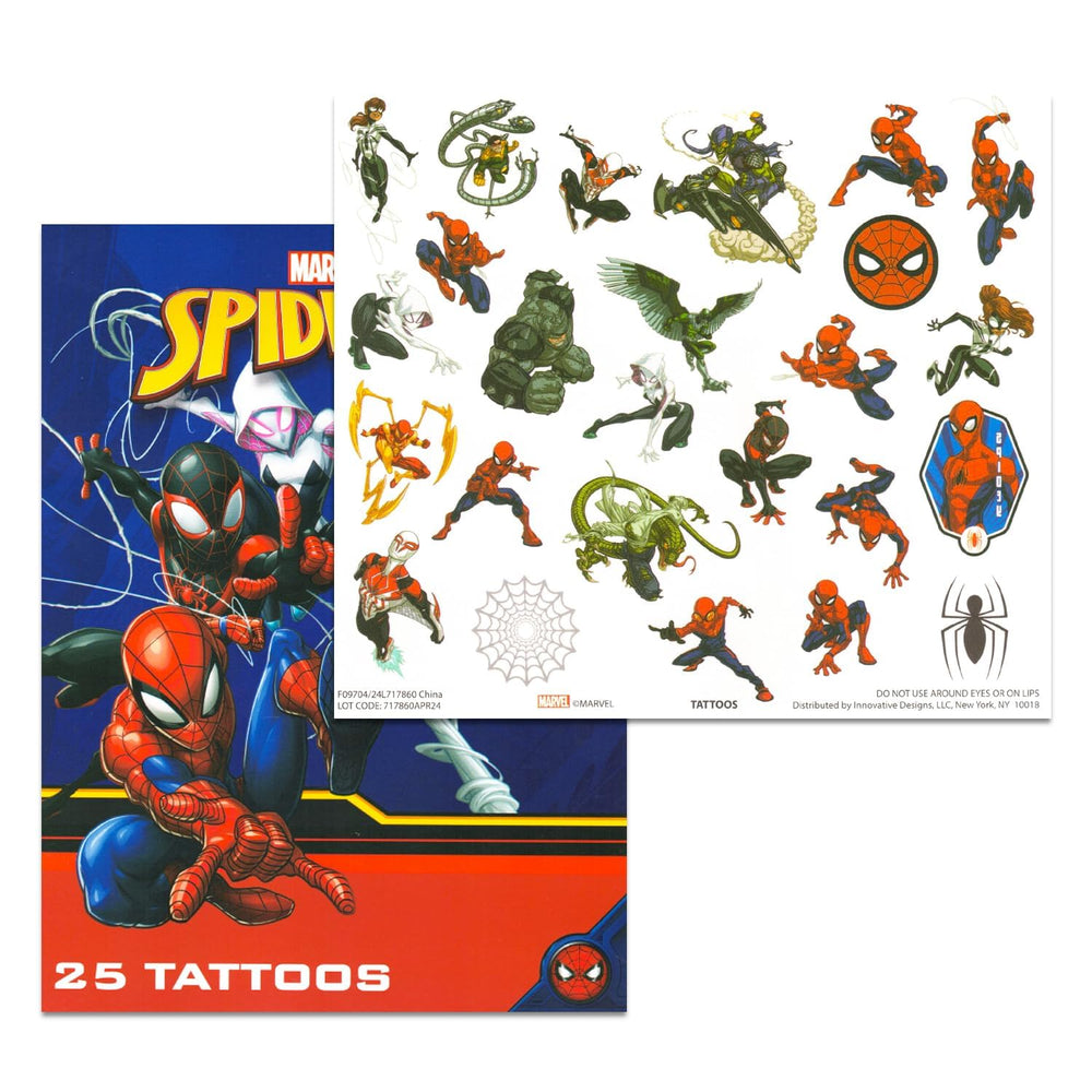 Marvel Spiderman packaging clearly shows contents for easy gift planning.
