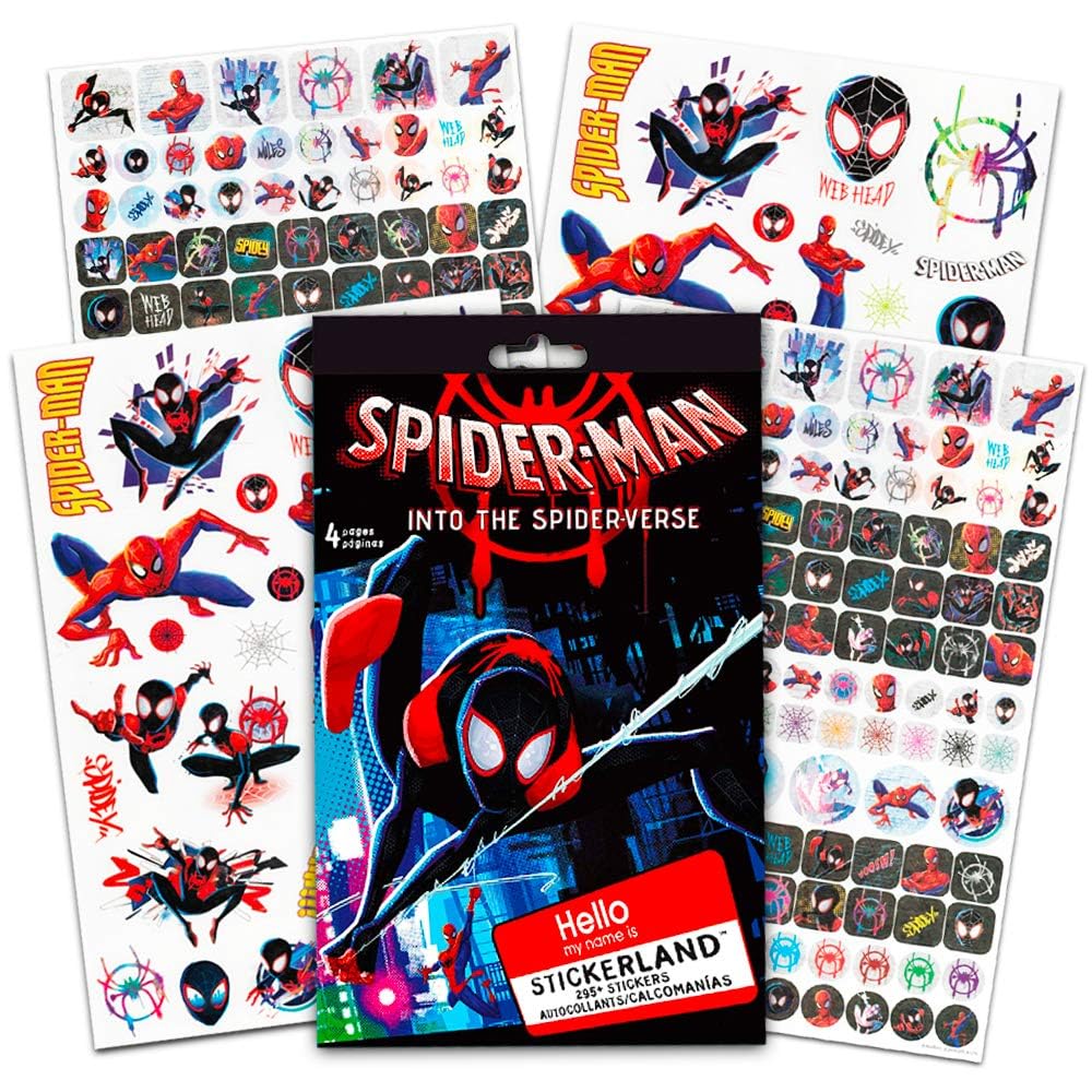 Spiderman sticker pad with 300+ stickers for imaginative scenes.