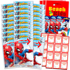 Marvel Spiderman valentines bundle with 24 mini coloring books ideal for classroom gift exchanges.