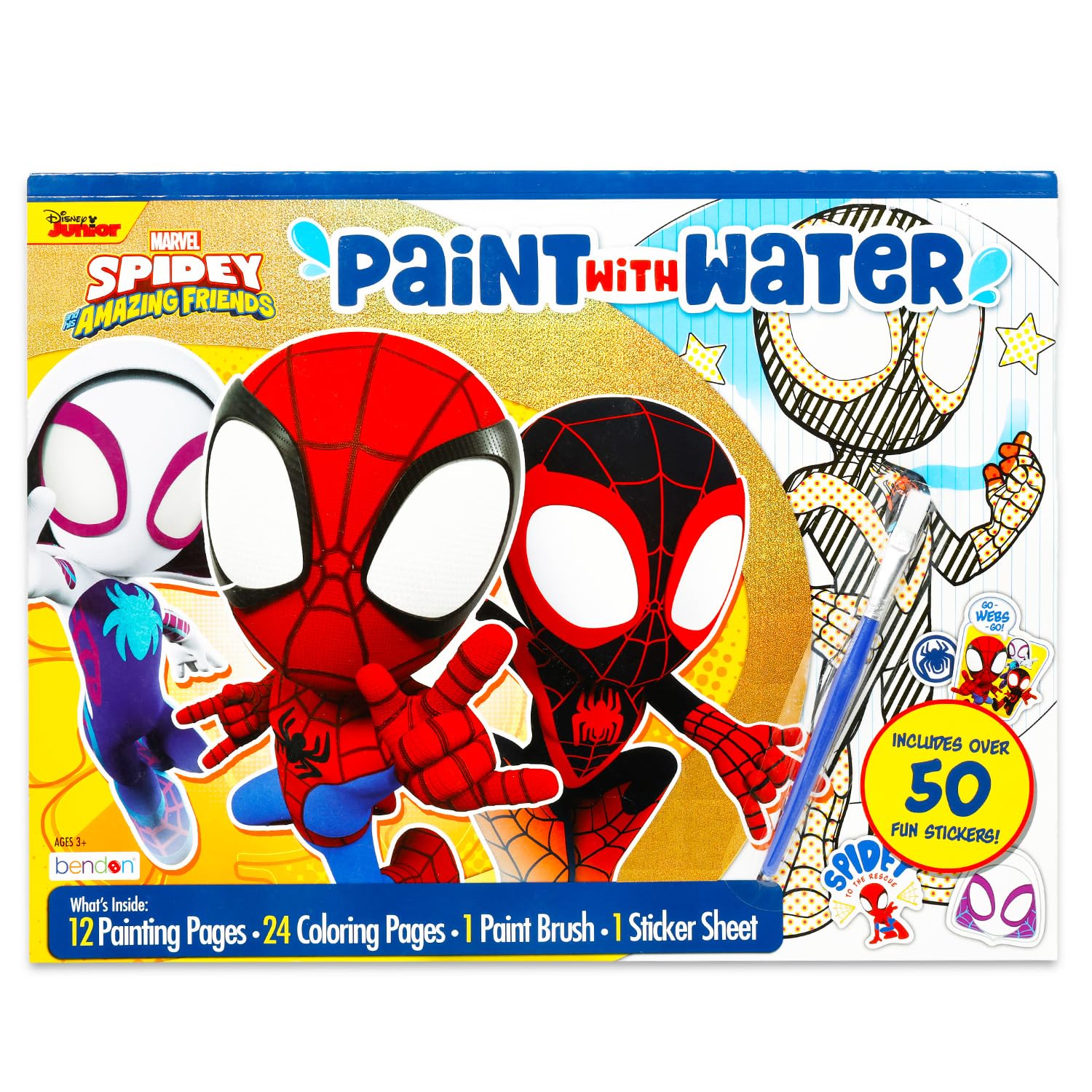 Marvel Spidey Friends 40-page coloring book features familiar faces and easy water colors