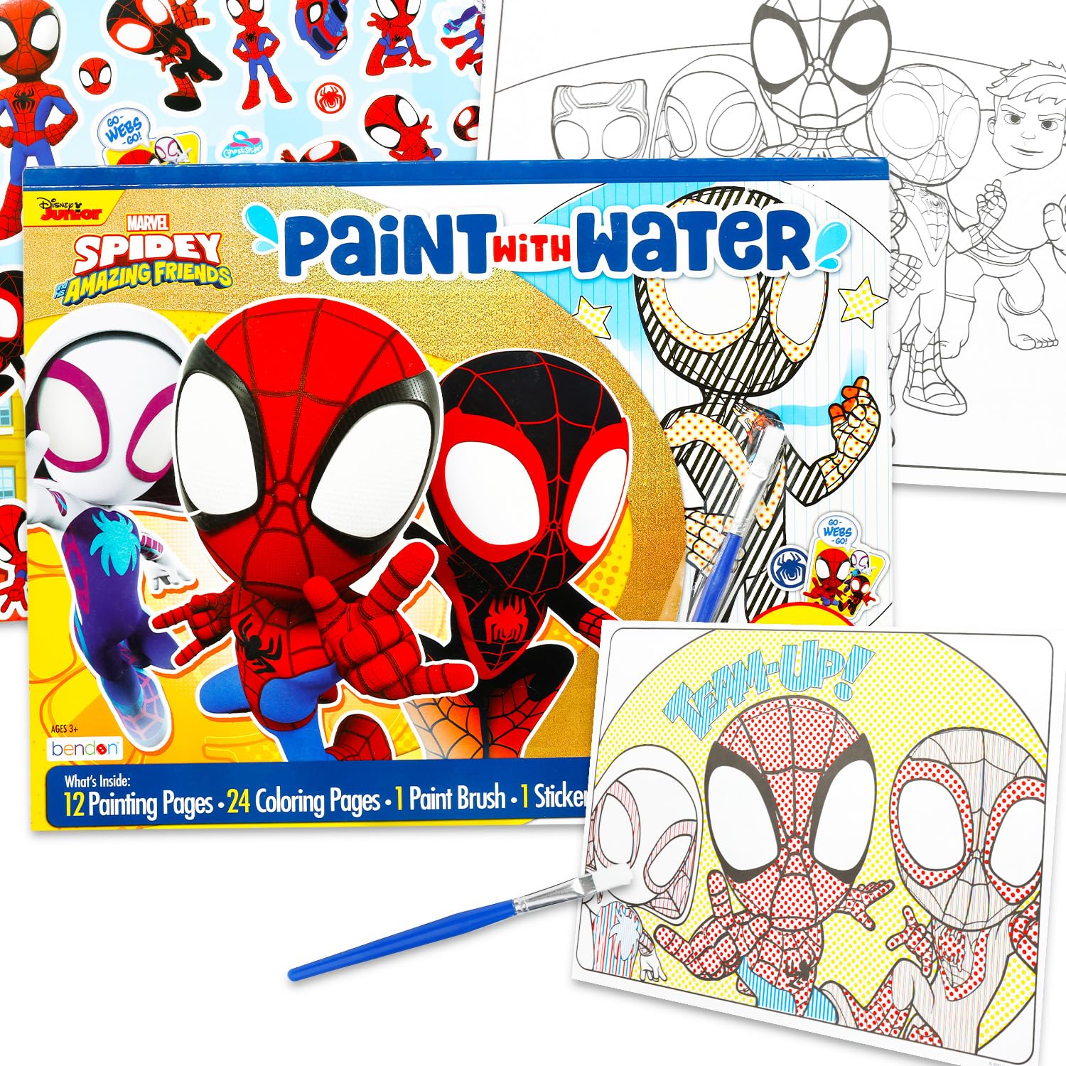 Marvel Spidey Friends paint with water palette for mess-free coloring on the go