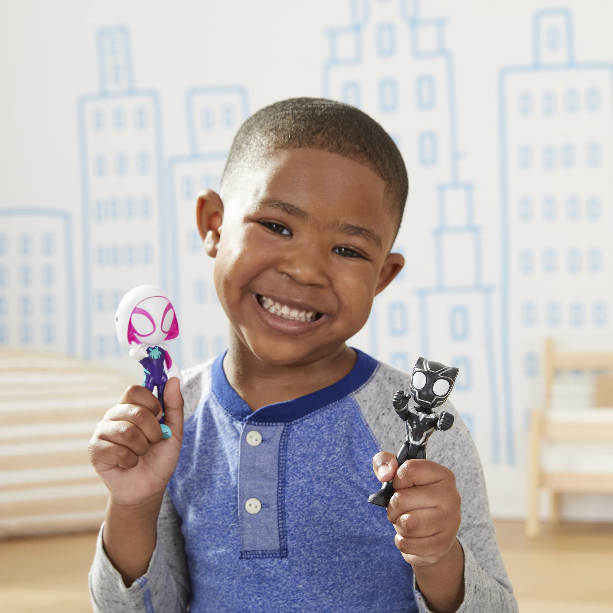 Team play with Ghost-Spider and Black Panther for shared adventures