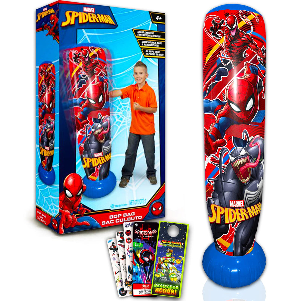 Marvel Store Spiderman bop bag 60-inch artwork for active outdoor play.
