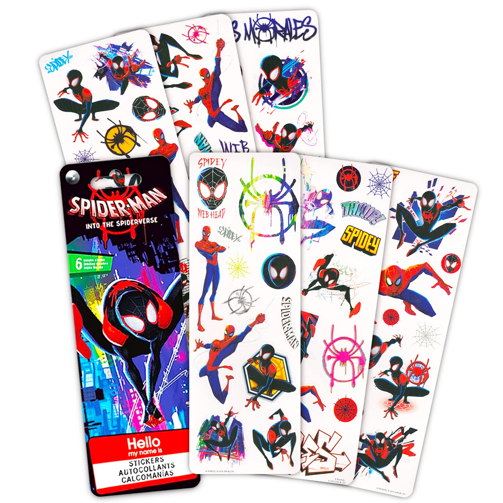 Into the Spider-Verse stickers add themed creativity.
