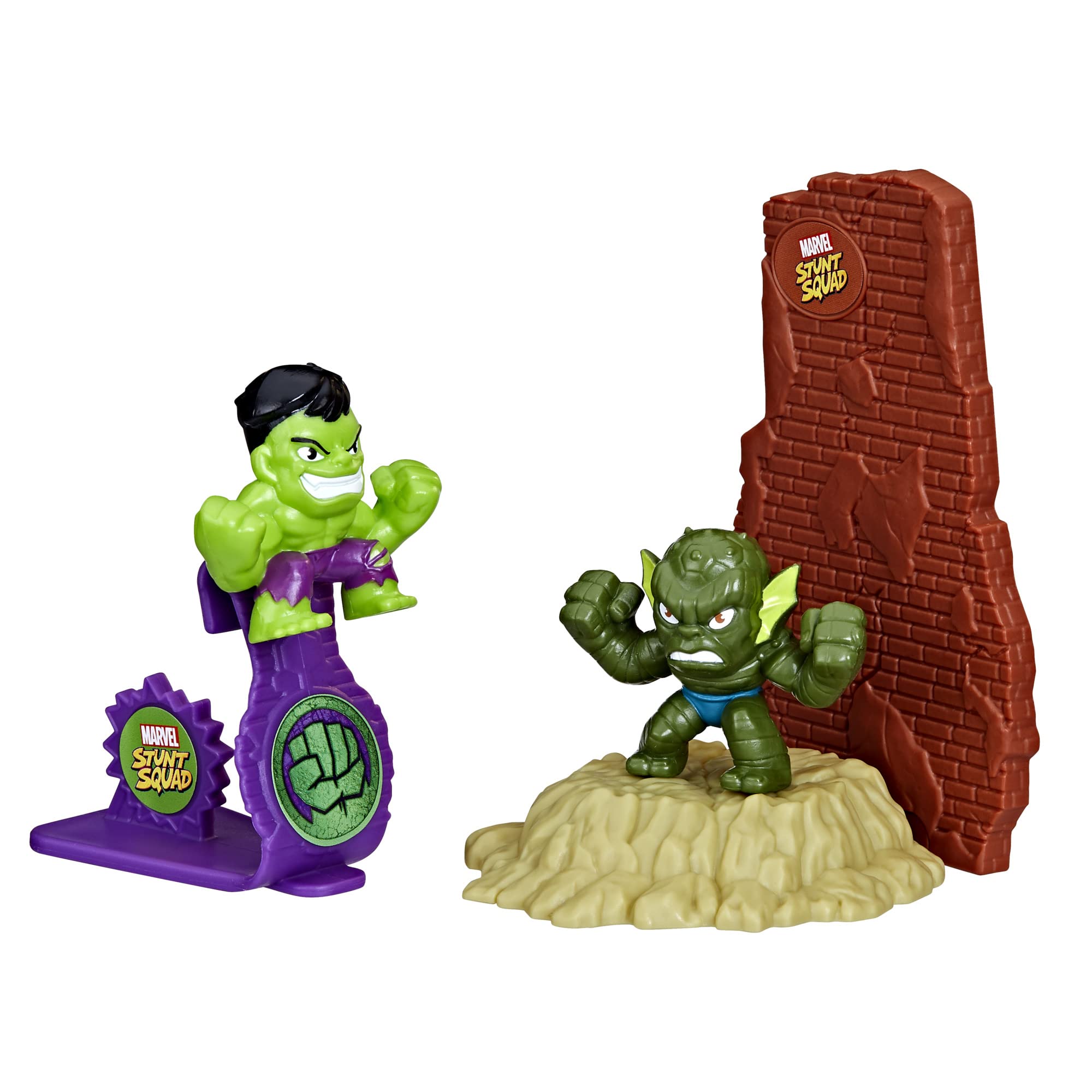 Marvel Stunt Squad Hulk vs Abomination playset with two figures ready for action