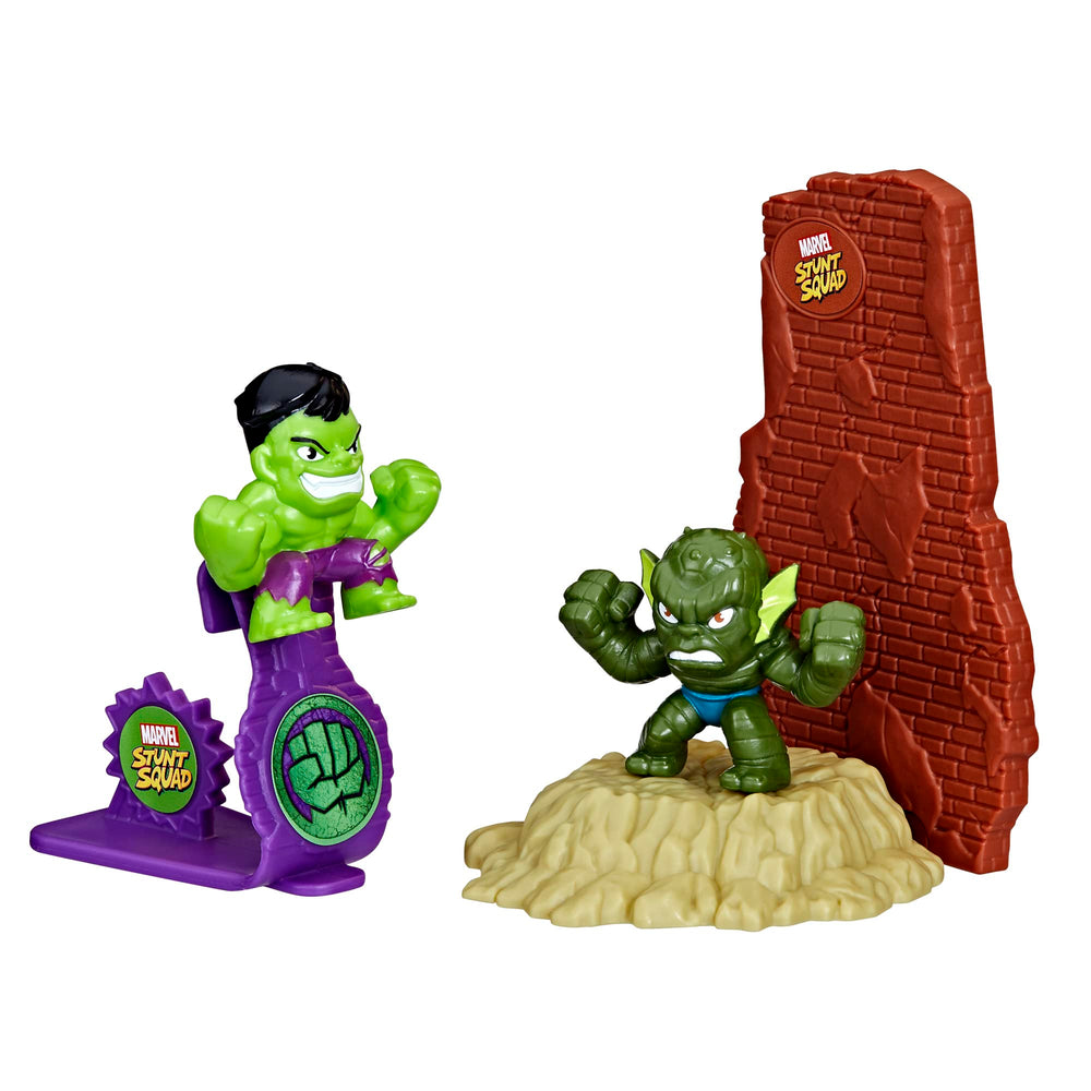 Marvel Stunt Squad Hulk vs Abomination playset with two figures ready for action