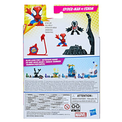 Marvel Stunt Squad Spider-Man and Venom figures in heroic poses