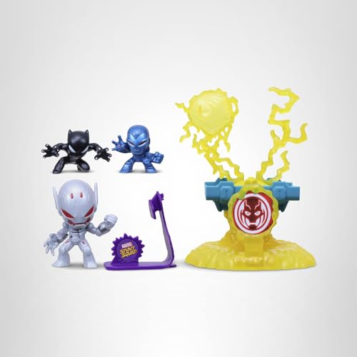 Hero vs villain scene from Marvel Stunt Squad playset for expanded battles