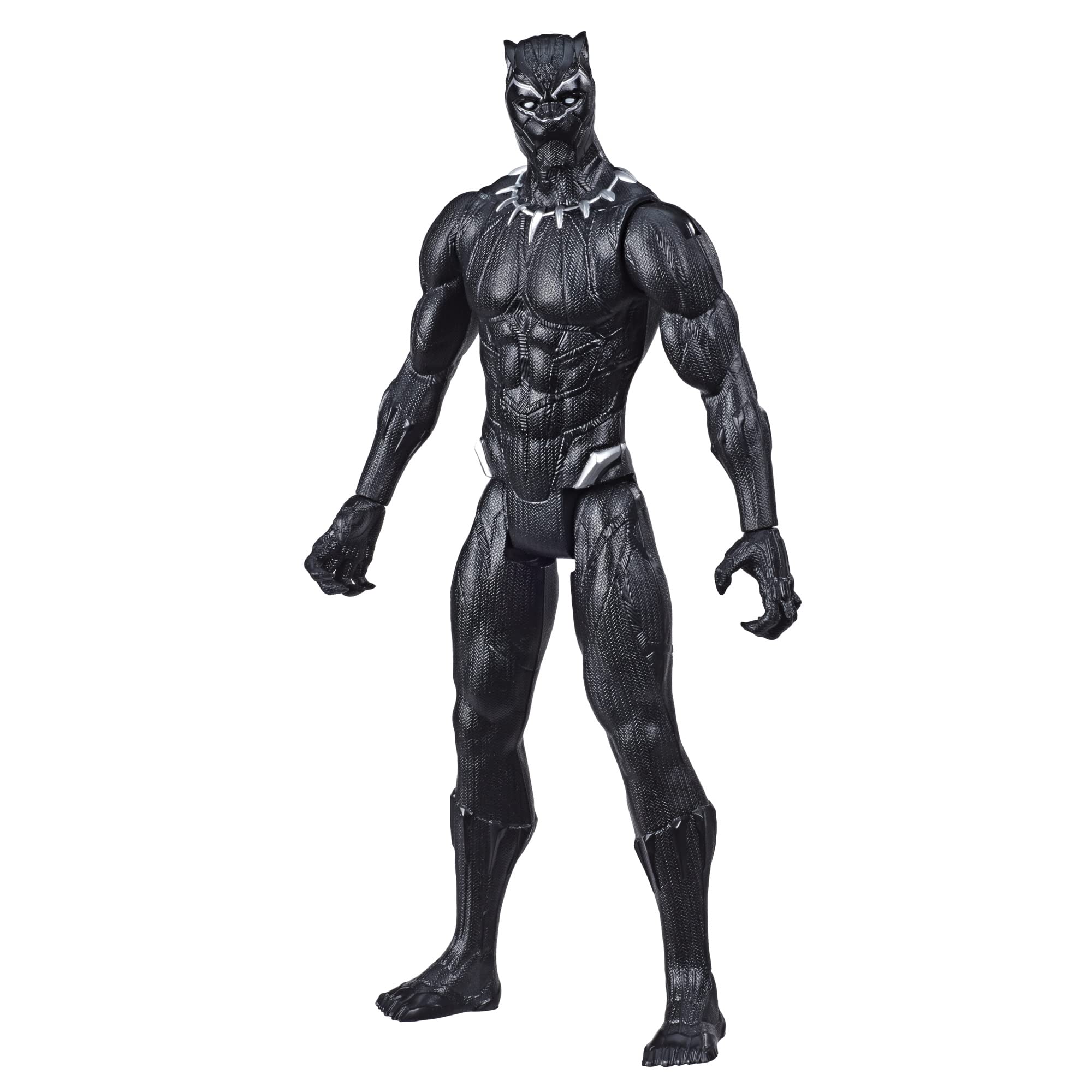 Marvel Titan Hero Black Panther 12-inch figure front view for adventurous pretend play.