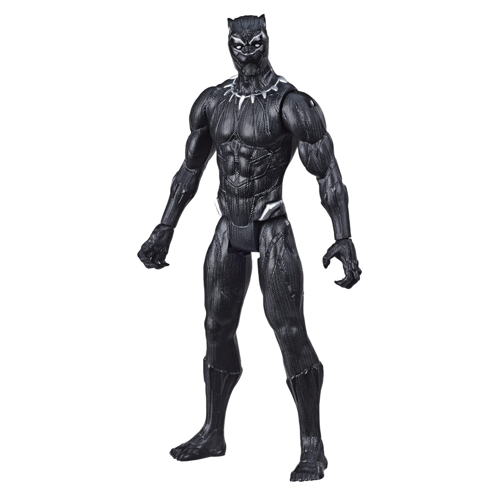 Marvel Titan Hero Black Panther 12-inch figure front view for adventurous pretend play.