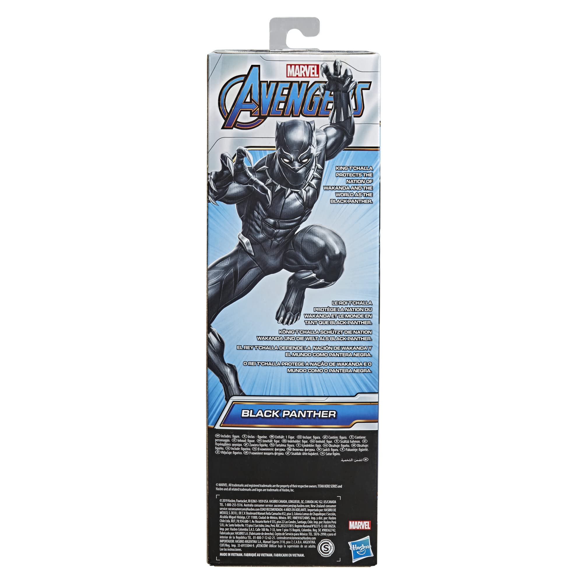 Black Panther armor details add a premium collectible look on display.