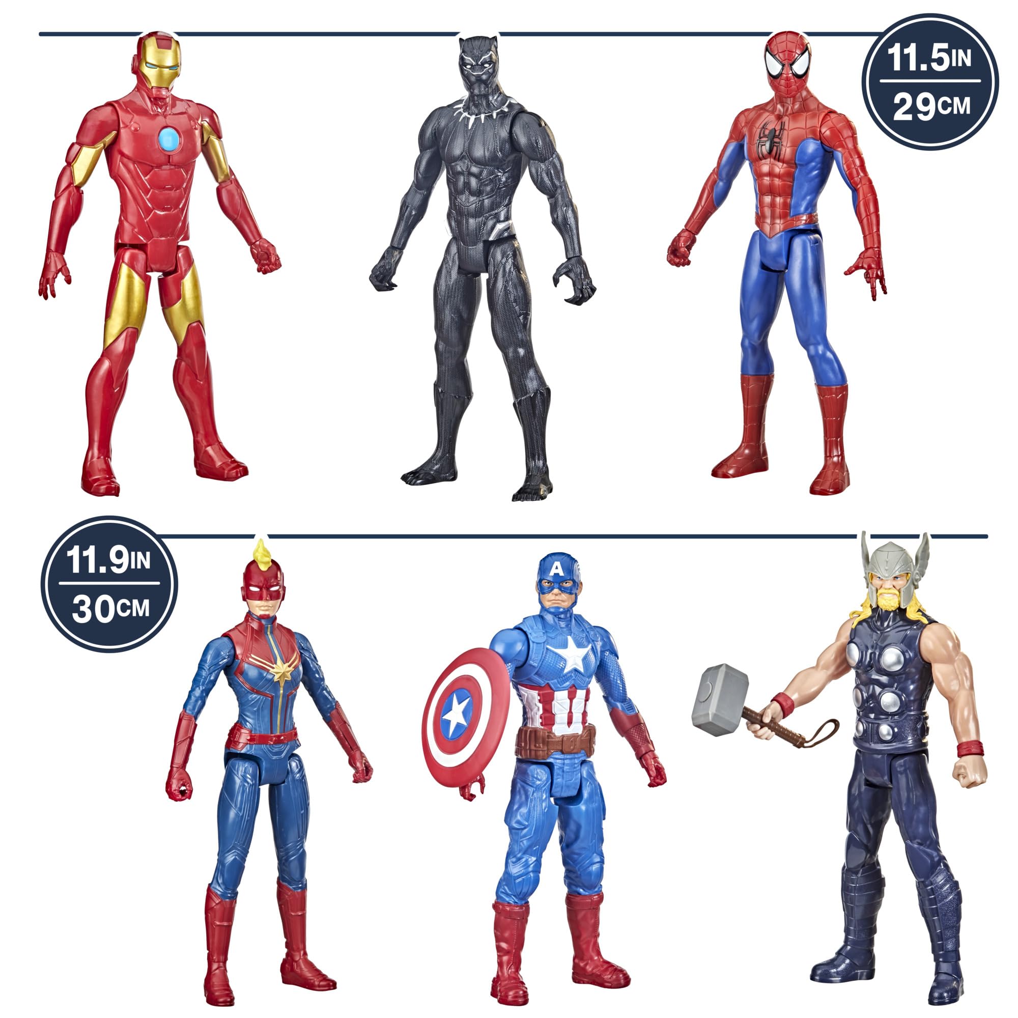 Marvel Titan Hero Series Captain America 12-inch figure in action pose for heroic adventures