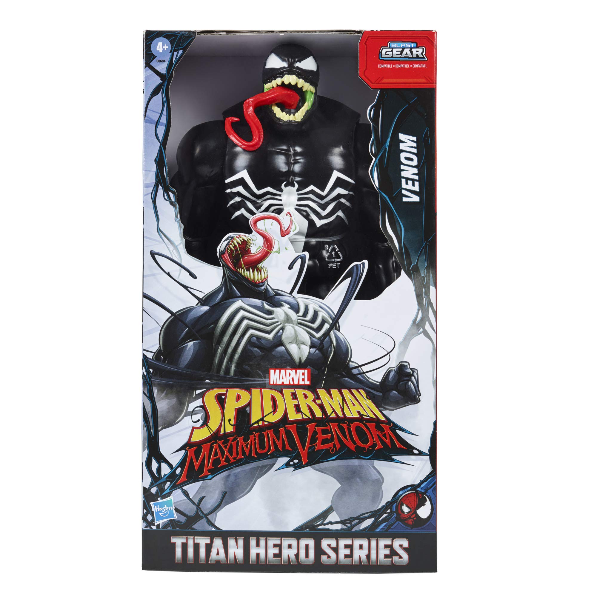 Marvel Venom figure with open mouth detail for dramatic battle scenes.