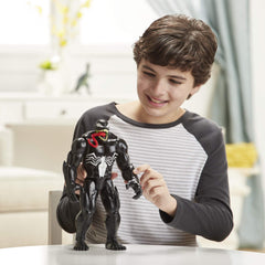 Marvel Venom muscle-sculpt highlights strength for poseable play.