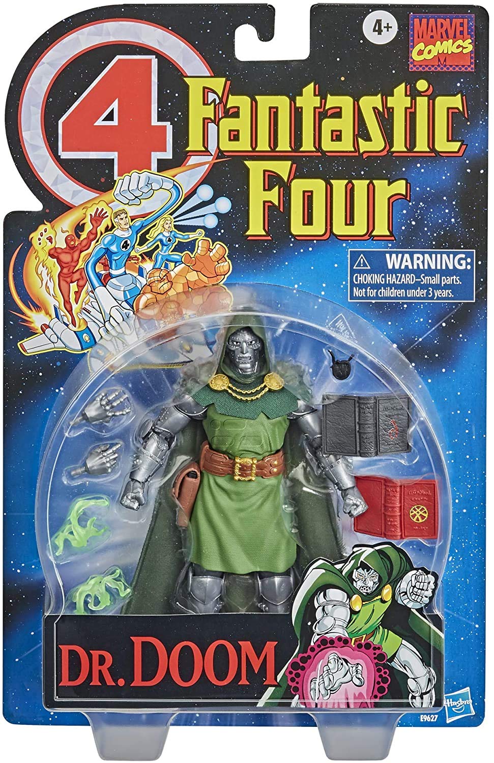 Marvel Vintage Series Dr. Doom figure front view with premium articulation for display.