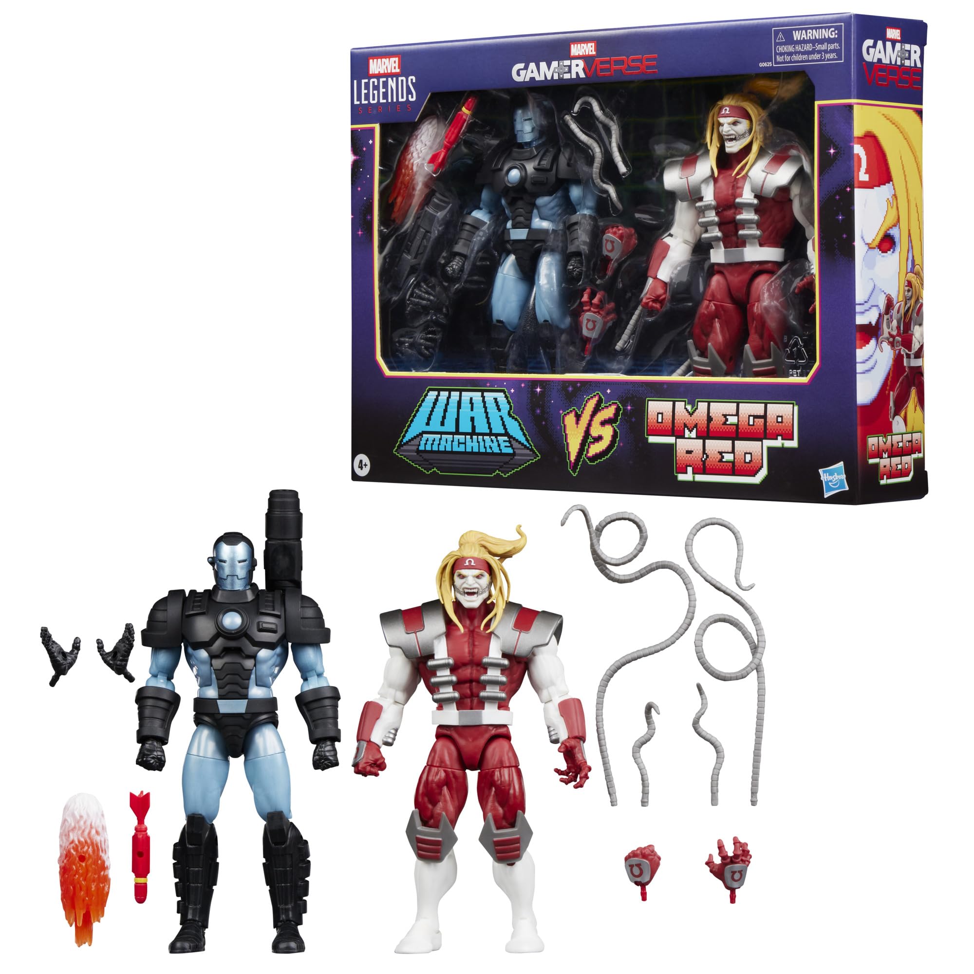 Marvel War Machine figure front view highlighting chrome armor for display-ready pose