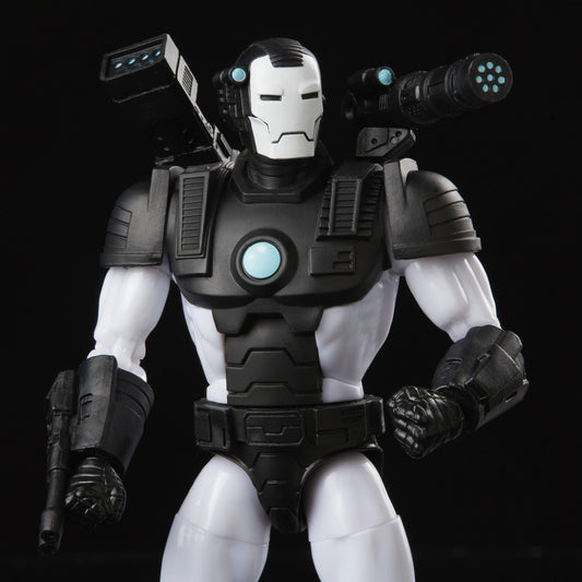 War Machine shoulder-mounted weapons on figure for dramatic posing.