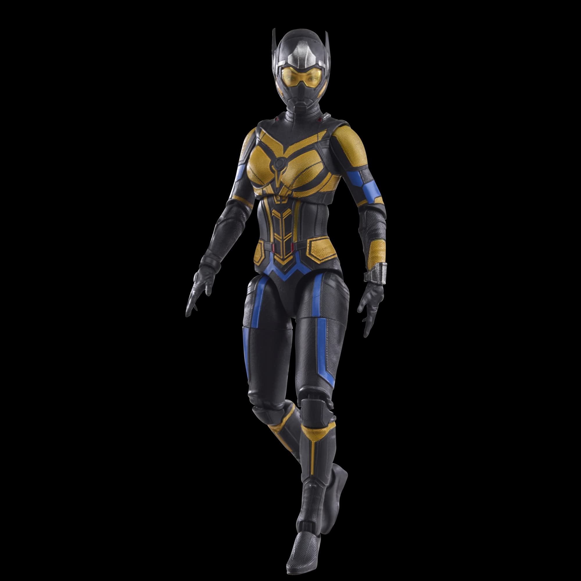Marvel Legends Wasp premium deco highlights detailed craftsmanship.