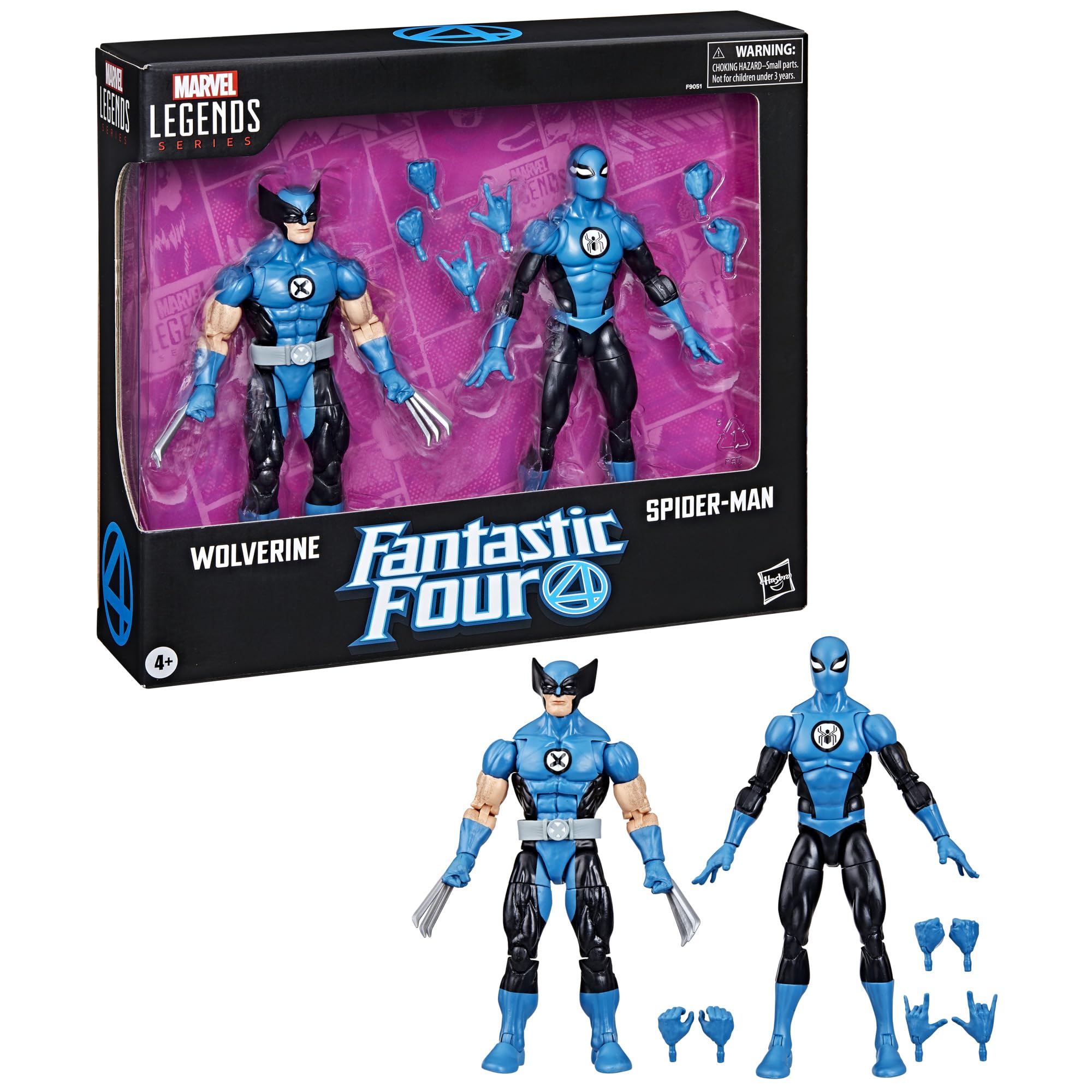 Marvel Legends Wolverine and Spider-Man 6-inch figures in front view for display-ready poses.