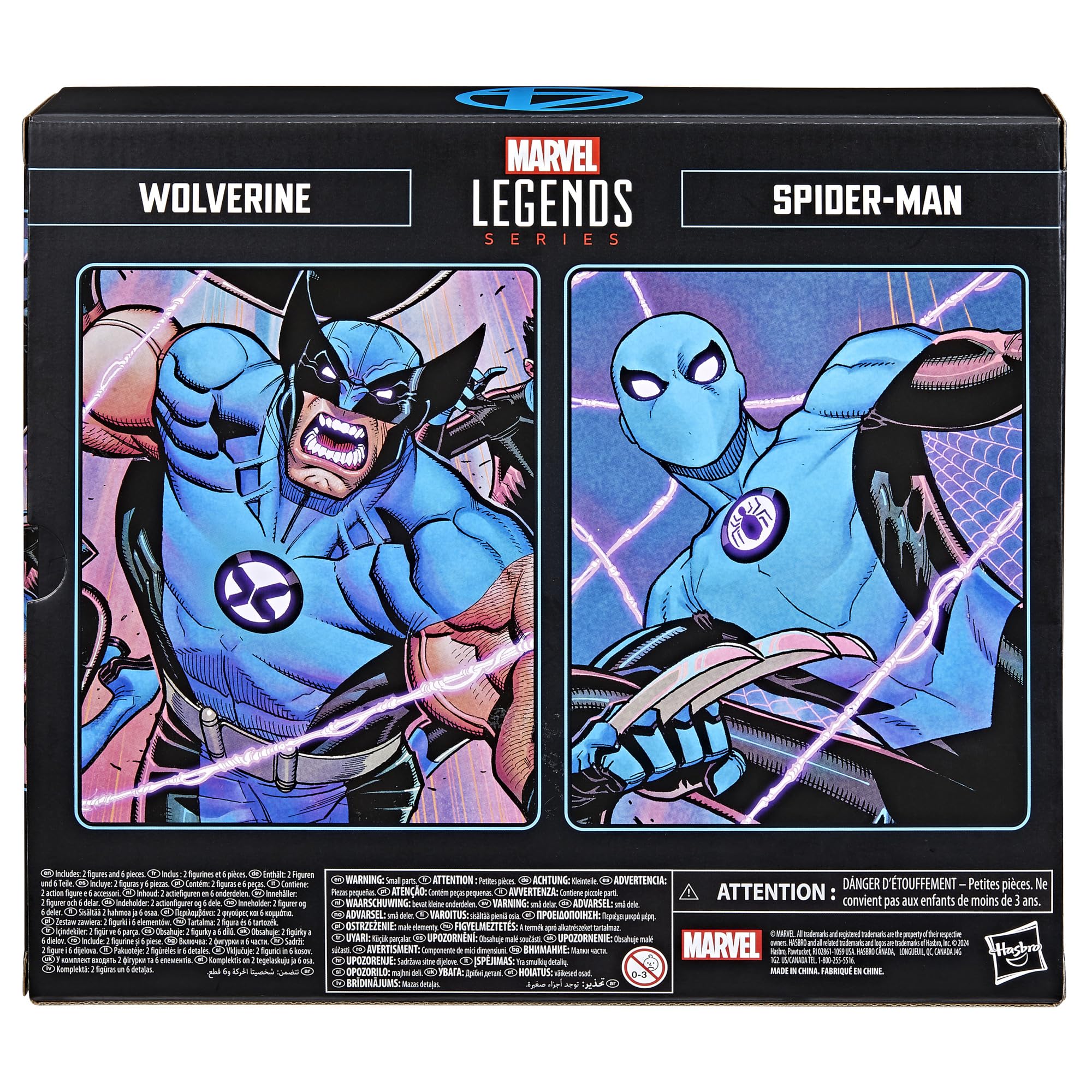 Marvel Legends Spider-Man Wolverine pair captures iconic comic-era aesthetics.