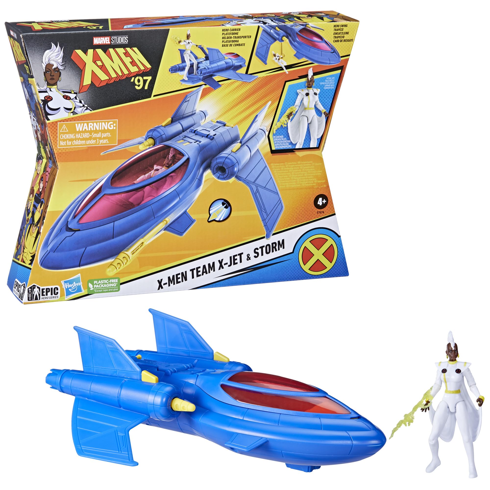 Marvel X-Men 97 X-Jet blasts with projectiles for action.