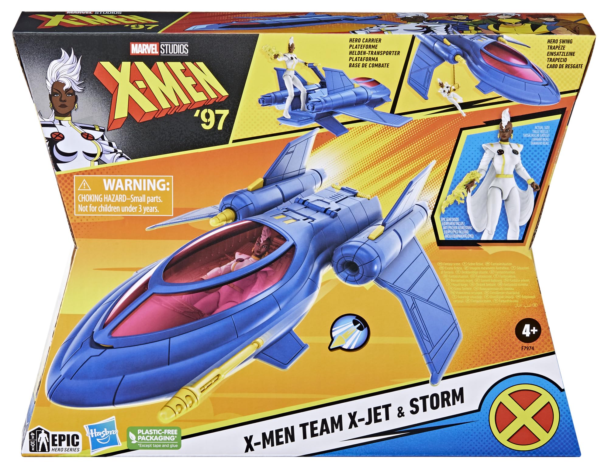 Marvel X-Men 97 X-Jet stand for skyward display of Storm.