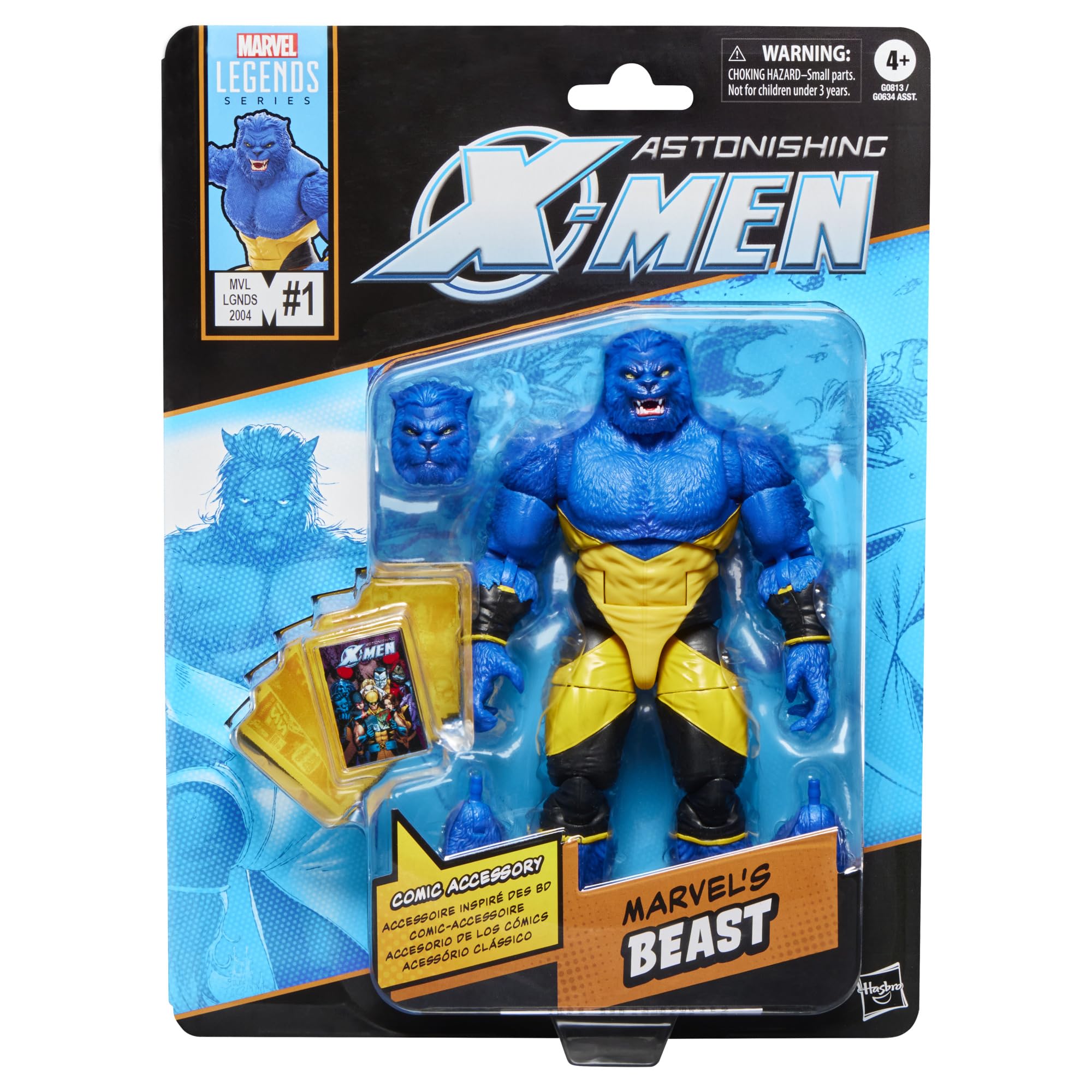 Marvel's Beast front view figure with Astonishing X-Men styling for display.