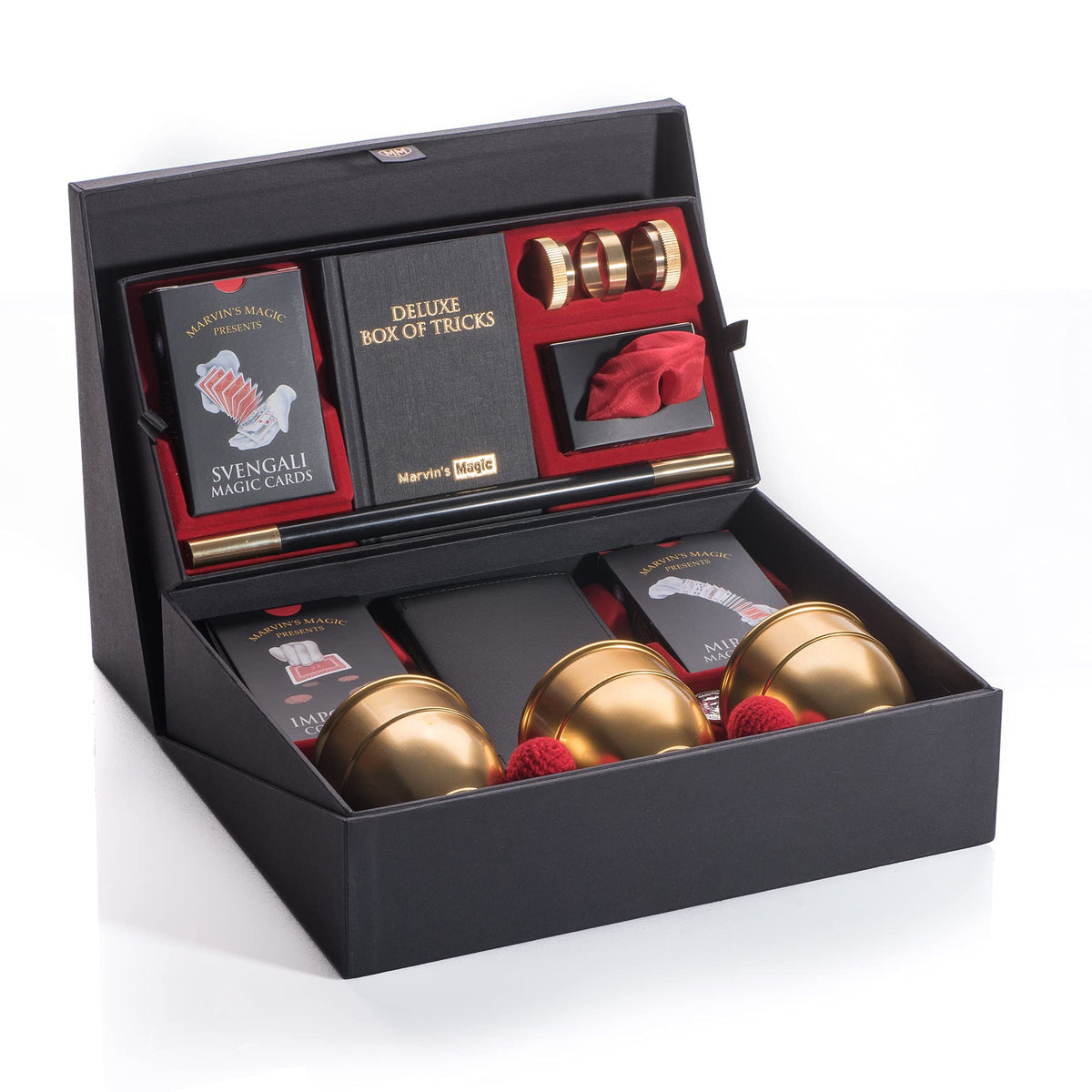 Marvin's Magic Signature Deluxe Box tricks highlight premium props for impressive home performances.