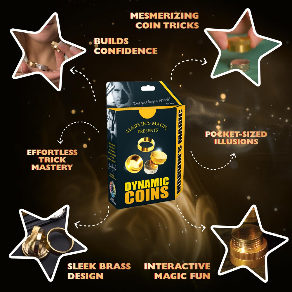 Marvin's Magic Dynamic Coins size-shrink illusion creates suspenseful moments during performances.