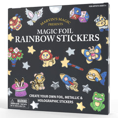 Marvin's Magic Foil Rainbow Stickers cover showing holographic colors for creative scrapbooking