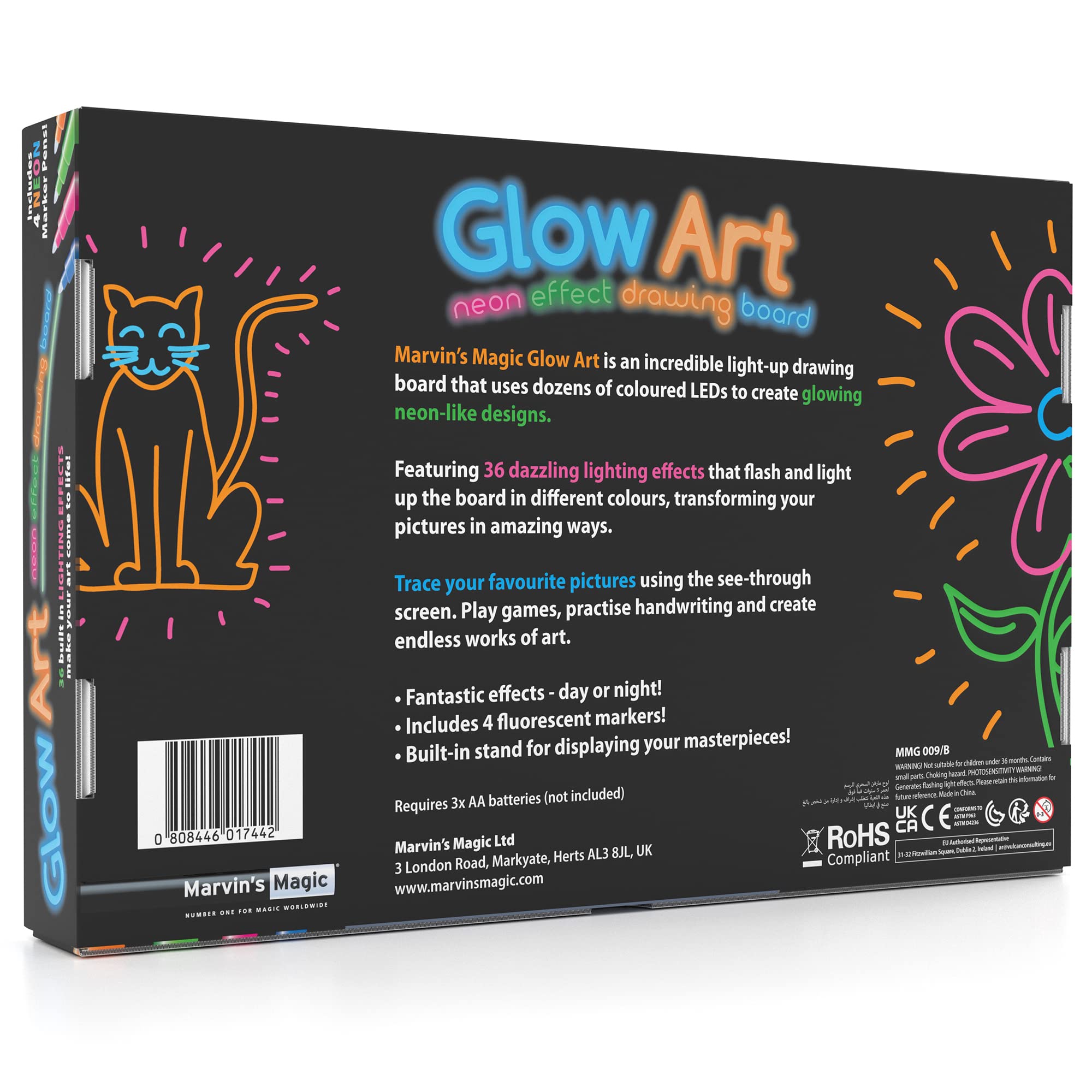 Marvin's Magic Glow Art portable design fits in a bag for travel drawing.