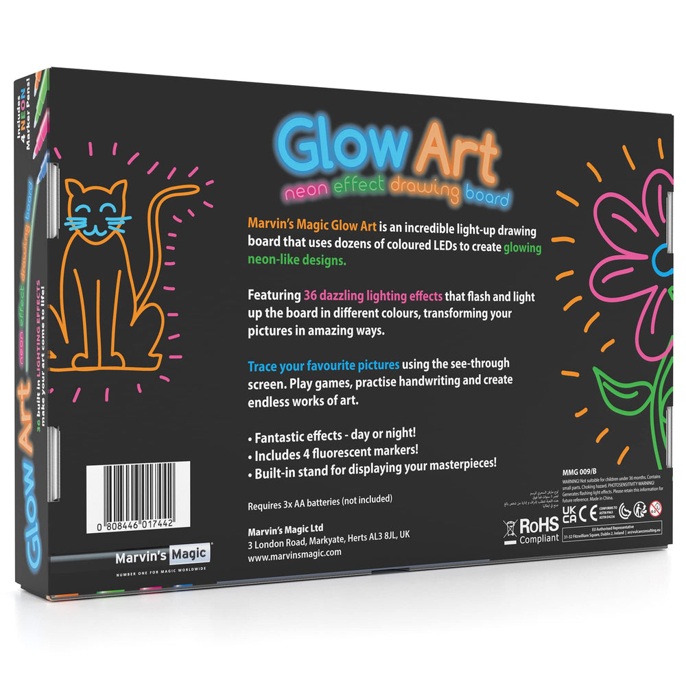 Marvin's Magic Glow Art portable design fits in a bag for travel drawing.