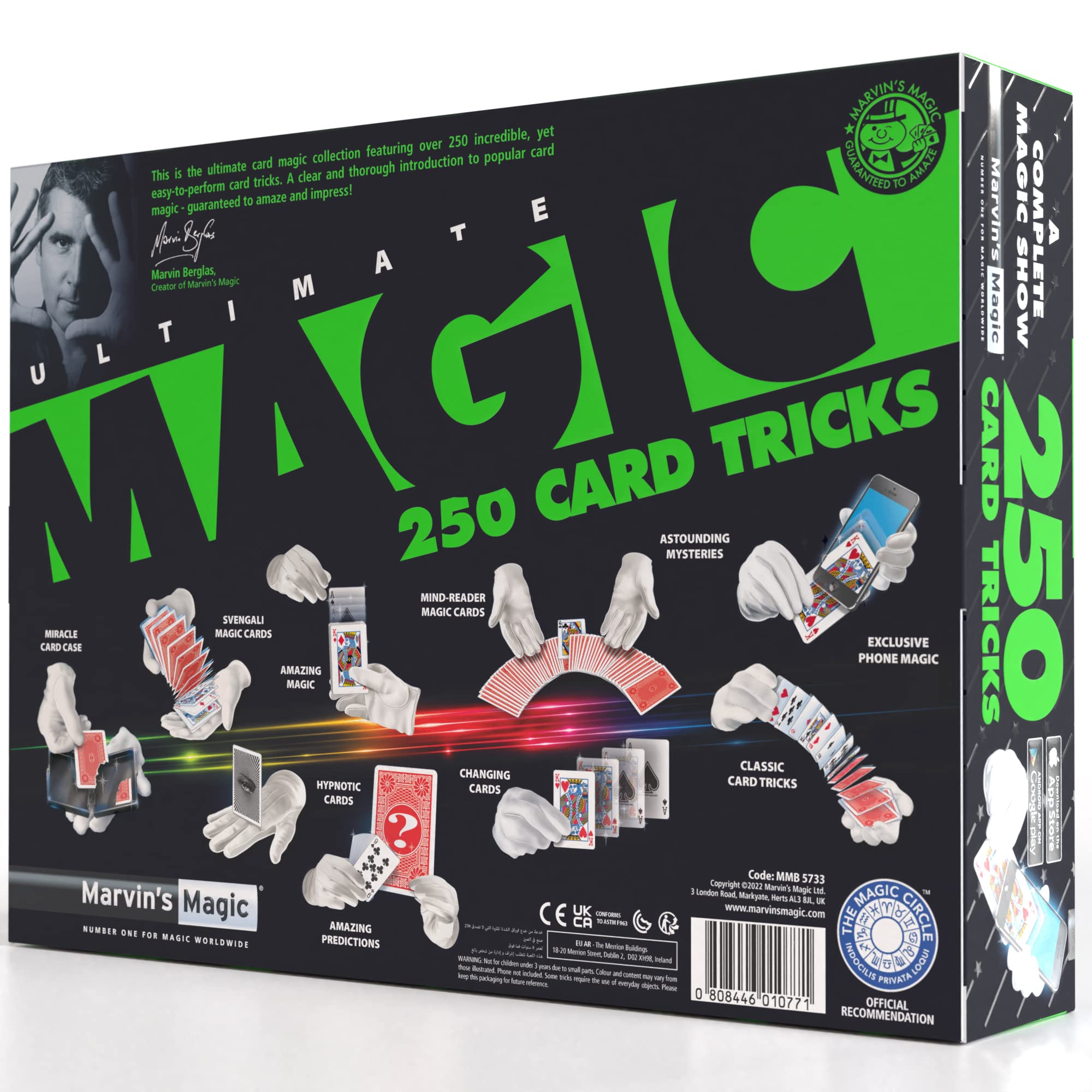 Marvin's Magic set on display inspires confident demonstrations to audiences.