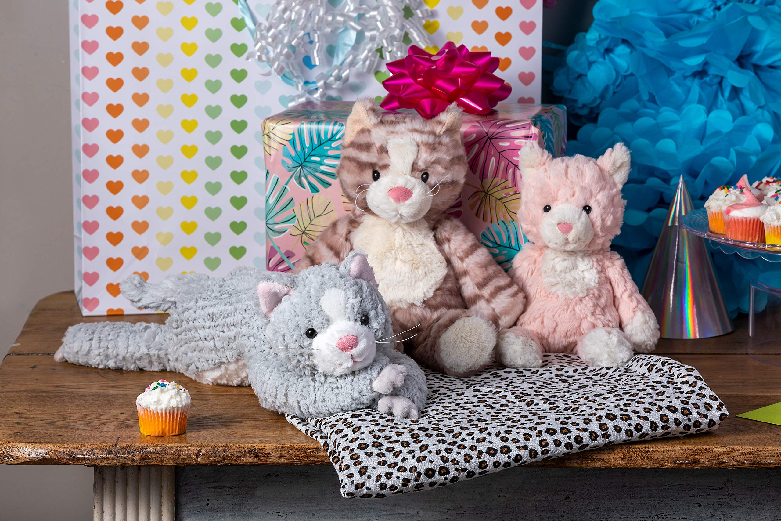 Mary Meyer Cozy Toes Cat grey and white fabric, ideal for cozy hugs and durability.