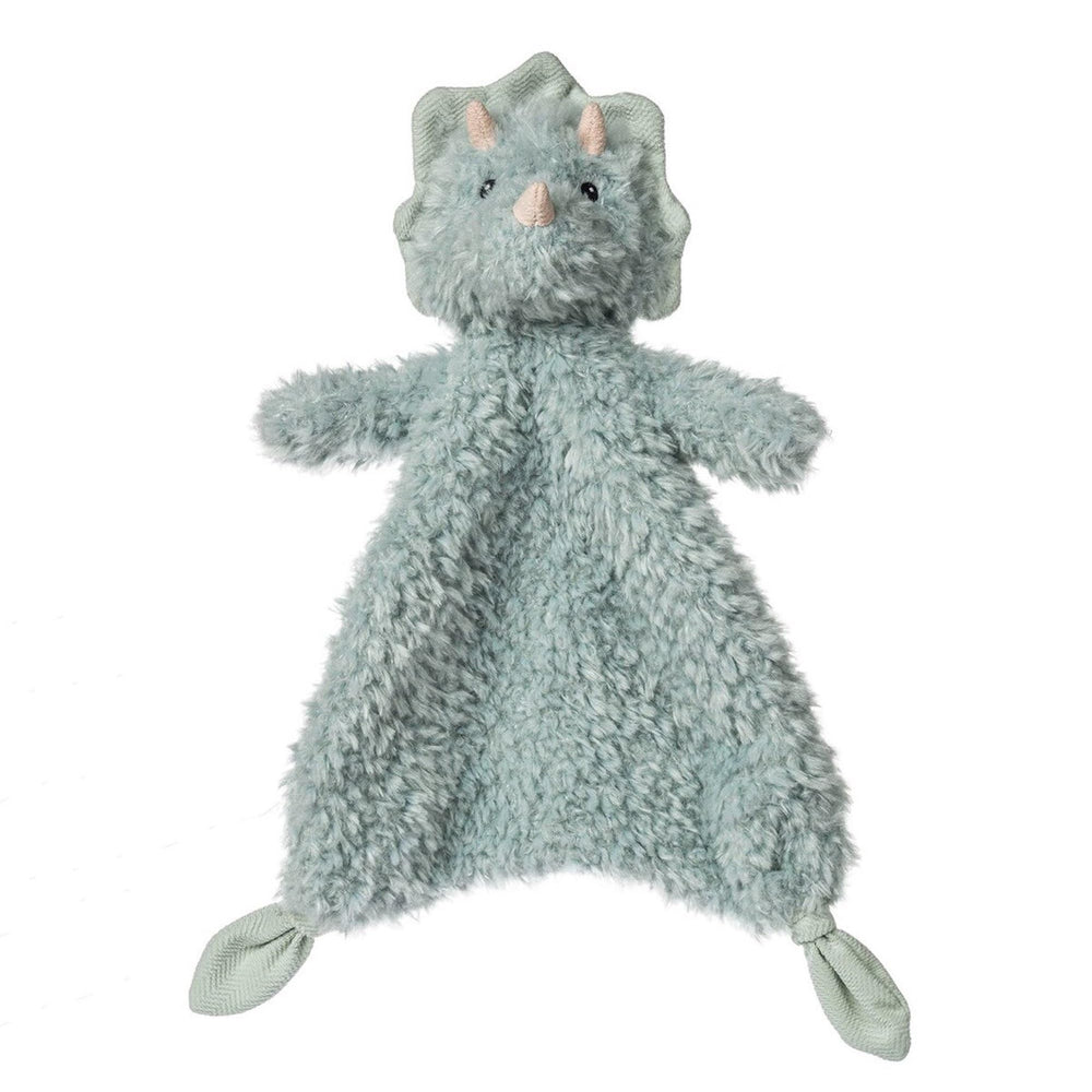 Mary Meyer Again Friends Lovey Dinosaur in blue texture provides comforting cuddle for babies